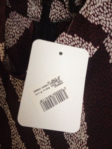 NEW With Tags! Burgundy/Cream Zebra Print High Neck Playsuit (Size 10)