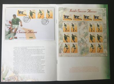 2002 Ireland Irish Soccer Heroes Stamp Presentation Pack