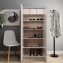 Shoe Cabinet High Gloss White 80x35.5x180 cm Chipboard Image 3