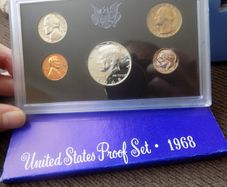 US 1968 Coin Proof Set.Gem BU.Silver Half dollar.In case of Issue.