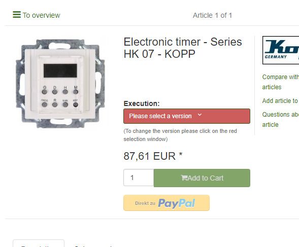 Kopp flush-mounted digital timer