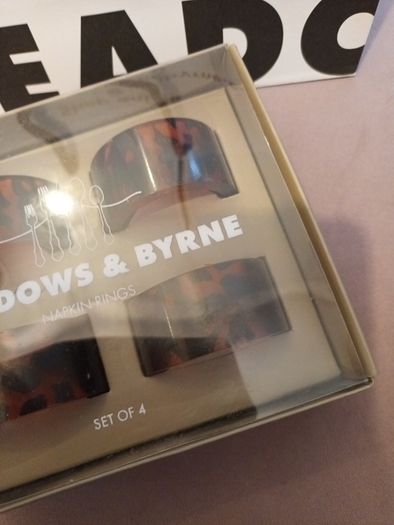 Meadows and Byrne tortoise shell look napkins rings