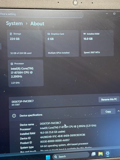 Dell G5 5587 Gaming laptop