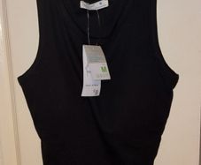 Black cropped top with built in cups