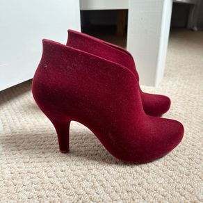 Melissa Red Velvet Heels UK6.5
