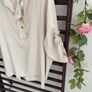 Beige linen mix blouse with frilled detail large /XLarge Image 7