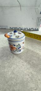 Moutarde De Dijon Maille 1747 France Floral Porcelain Lid Jar W/glass Spoon New