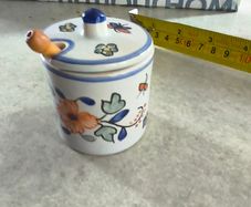 Moutarde De Dijon Maille 1747 France Floral Porcelain Lid Jar W/glass Spoon New