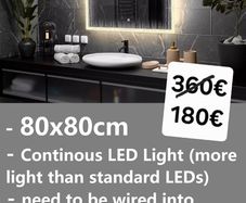 LED Bathroom Mirror 80x80cm Defogger Fog Free