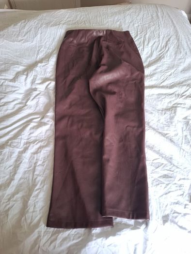Wine Faux Leather Pants
