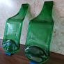 Upcycled Handmade Fused Green Glass Beer Bottles Image 5