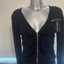 Moschino jeans Donna black zipped cardi with bow size UK12 EU40 Postage included Image 3