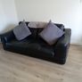 3 seater and 2 seater black leather sofas for sale Image 2