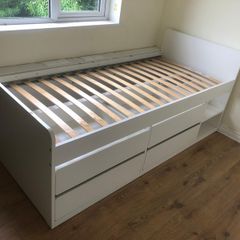 Ikea single bed with storage drawers
