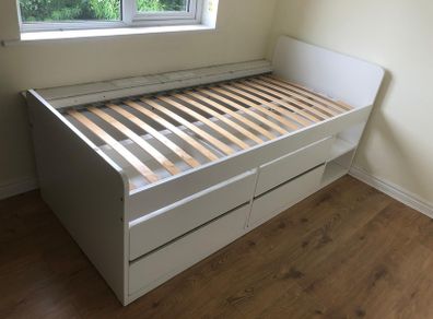 Ikea single bed with storage drawers