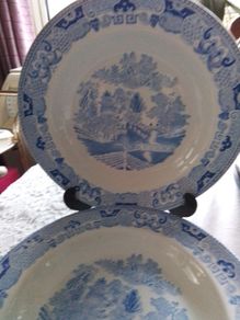 H&K Tunstall Blue Willow Soup Bowls