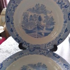H&K Tunstall Blue Willow Soup Bowls