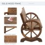 Wooden Cart Wagon Wheel 2 Seater Garden Bench Outdoor Garden Armrest Chair Rustic High Back Loveseat (FREE POSTAGE) Image 7