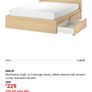 Malm bed with 2 drawers, mattress and lockers Image 4