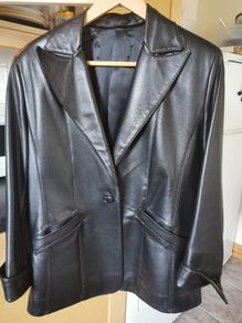 Black real leather Jacket UK 14