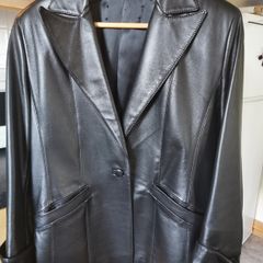 Black real leather Jacket UK 14