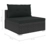 5 Piece Garden Lounge Set with Cushions Poly Rattan Black Image 10