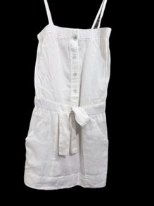 white dress, brand: United Colors of Benetton, fabric: linen