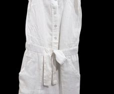 white dress, brand: United Colors of Benetton, fabric: linen