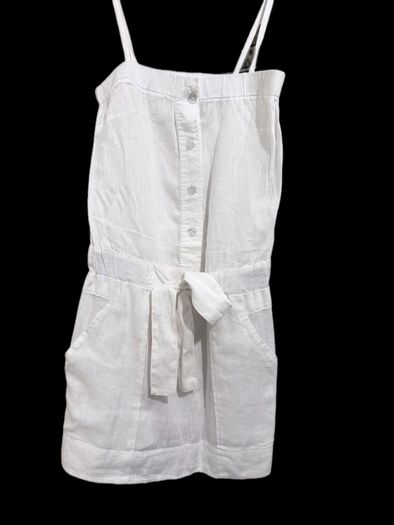 white dress, brand: United Colors of Benetton, fabric: linen