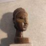 Head Sculpture African Tribal Carved  Wood ON MARBLE PLINTH. Image 7