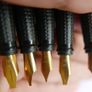 Vintage  Manuscript Fountain Pen - Black Calligraphy Set - Five Tips, Cartridges Image 9