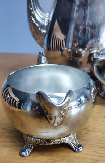 Silver Coffee / Tea Set, Vintage Silver Plated Coffee Pot, Sugar bowl, Milk Jug