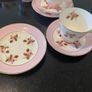 Beautiful pink and floral Royal Tara cups and saucers and plates Image 9