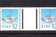 1990-91 Ireland 52p Broighter Boat Seventh Definitive Stamp Treasures Series of Ireland Gutter Pair Mint Never Hinged (MNH)