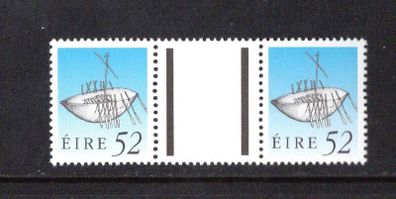 1990-91 Ireland 52p Broighter Boat Seventh Definitive Stamp Treasures Series of Ireland Gutter Pair Mint Never Hinged (MNH)