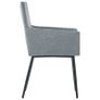 Dining Chairs with Armrests 6 pcs Light Grey Fabric Image 4