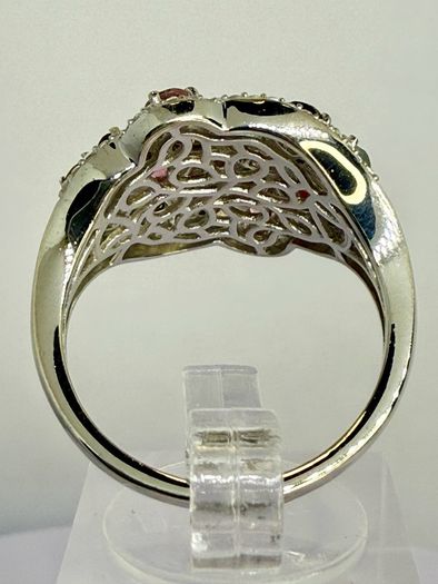 Multi-Tourmaline Zircon Cluster Ring