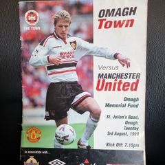 Omagh Town versus  Manchester United 1999  Match Program. Memorial Fund Ireland