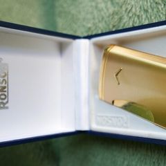 Vintage Ronson Gold Tone Lighter Made In England Tested In Original Box