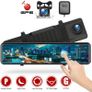 4K GPS Mirror Car Dash Cam 12" Touch Screen Dual Front and Rear Camera Wifi Image 3