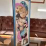 Vintage Wool Needlepoint Brother & Sister Wall Art Framed Textile Decor Image 2