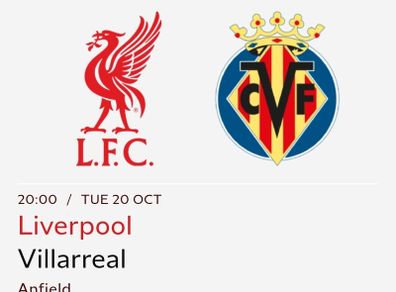 Liverpool tickets Vs Villarreal