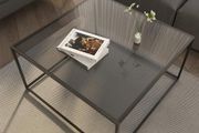 Coffee Table, Side Table, Living Room Table, Glass Table, Sofa Table, Round, 4 mm, Black