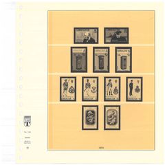 1974-1979 Gibraltar Lindner-T Illustrated 18 Ring Hingless Album Pages with illustrated examples of stamp. Pages 16-32 excluding page 26 (includes 16 images)
