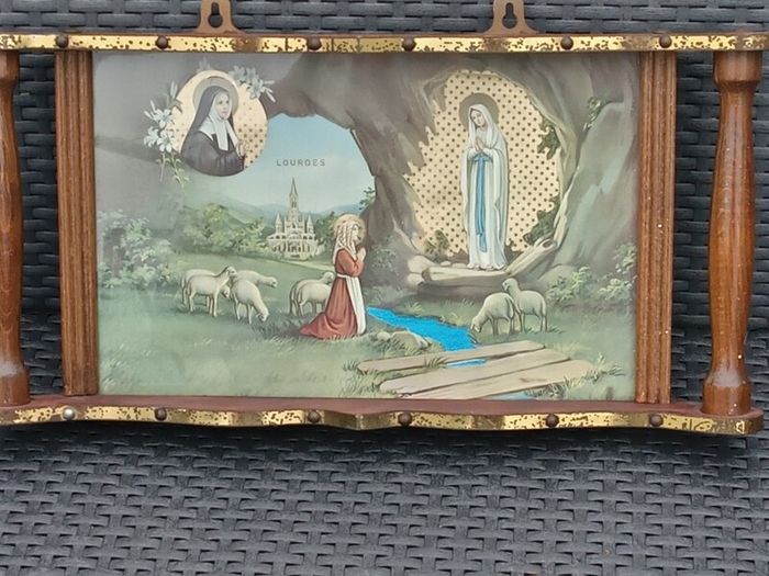 Vintage Art Nouveau LOURDES Tray
