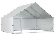 Chicken Coop with Roof Silver 300 x 200 x 190 cm