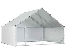 Chicken Coop with Roof Silver 300 x 200 x 190 cm