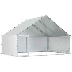 Chicken Coop with Roof Silver 300 x 200 x 190 cm
