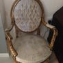 2 Antique Gold chairs with oval back Image 4