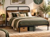 4ft Small Double Metal Bed Frame with Headboard